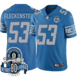 Lions #53 Bill Fleckenstein 1934-2023 90 Seasons Anniversary Patch Jersey -Blue