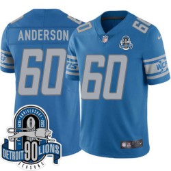 Lions #60 Gary Anderson 1934-2023 90 Seasons Anniversary Patch Jersey -Blue