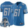 Lions #61 Vin Schleusner 1934-2023 90 Seasons Anniversary Patch Jersey -Blue