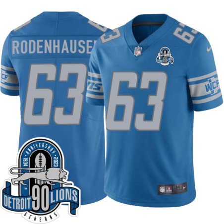 Lions #63 Mark Rodenhauser 1934-2023 90 Seasons Anniversary Patch Jersey -Blue