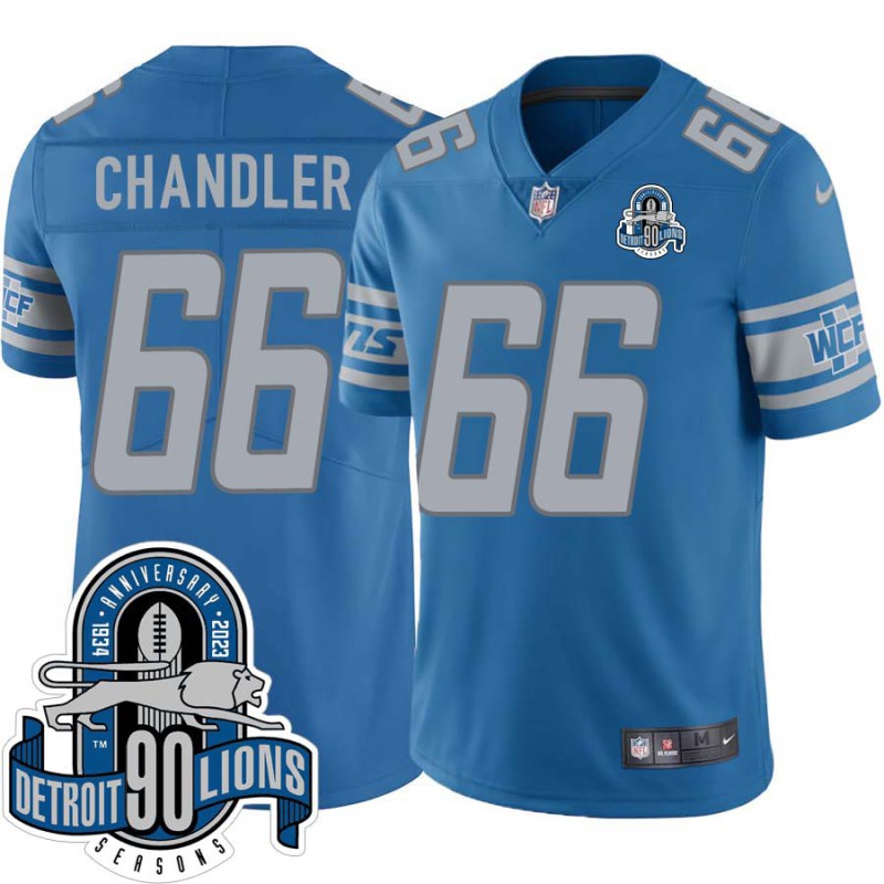 Lions #66 Karl Chandler 1934-2023 90 Seasons Anniversary Patch Jersey -Blue