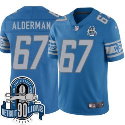 Lions #67 Grady Alderman 1934-2023 90 Seasons Anniversary Patch Jersey -Blue