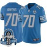 Lions #70 Dan Owens 1934-2023 90 Seasons Anniversary Patch Jersey -Blue