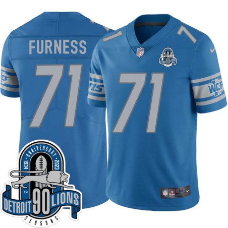 Lions #71 Steve Furness 1934-2023 90 Seasons Anniversary Patch Jersey -Blue