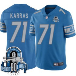 Lions #71 Alex Karras 1934-2023 90 Seasons Anniversary Patch Jersey -Blue