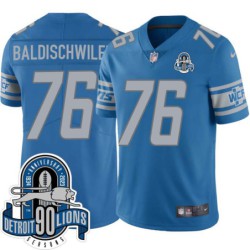 Lions #76 Karl Baldischwiler 1934-2023 90 Seasons Anniversary Patch Jersey -Blue