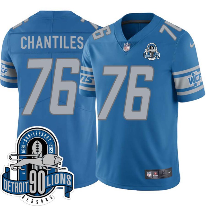 Lions #76 Tom Chantiles 1934-2023 90 Seasons Anniversary Patch Jersey -Blue