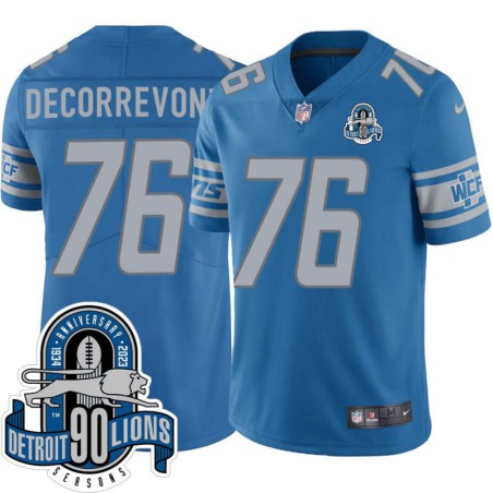 Lions #76 Billy deCorrevont 1934-2023 90 Seasons Anniversary Patch Jersey -Blue