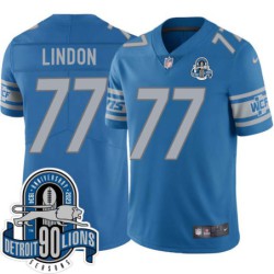 Lions #77 Luke Lindon 1934-2023 90 Seasons Anniversary Patch Jersey -Blue