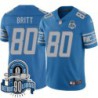 Lions #80 Maurice Britt 1934-2023 90 Seasons Anniversary Patch Jersey -Blue