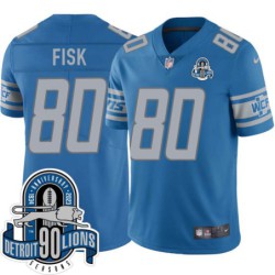 Lions #80 Bill Fisk 1934-2023 90 Seasons Anniversary Patch Jersey -Blue