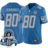 Lions #80 Adam Jennings 1934-2023 90 Seasons Anniversary Patch Jersey -Blue