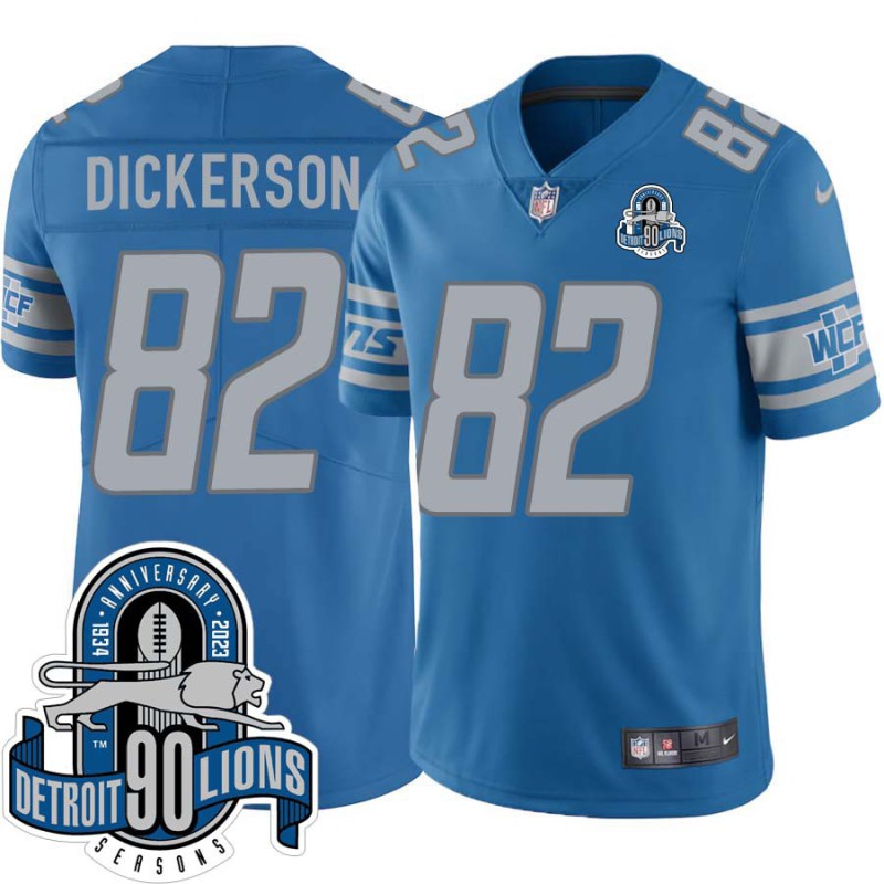 Lions #82 Dorin Dickerson 1934-2023 90 Seasons Anniversary Patch Jersey -Blue