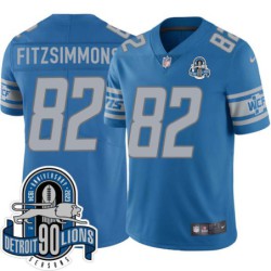 Lions #82 Casey Fitzsimmons 1934-2023 90 Seasons Anniversary Patch Jersey -Blue