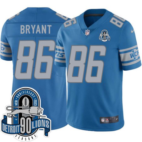 Lions #86 Hunter Bryant 1934-2023 90 Seasons Anniversary Patch Jersey -Blue