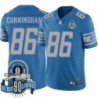 Lions #86 Jerome Cunningham 1934-2023 90 Seasons Anniversary Patch Jersey -Blue