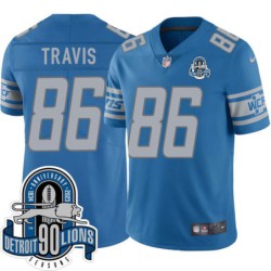 Lions #86 Ross Travis 1934-2023 90 Seasons Anniversary Patch Jersey -Blue