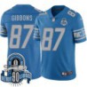 Lions #87 Jim Gibbons 1934-2023 90 Seasons Anniversary Patch Jersey -Blue