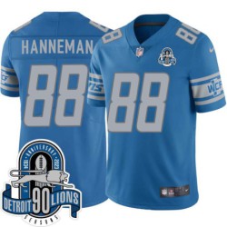 Lions #88 Chuck Hanneman 1934-2023 90 Seasons Anniversary Patch Jersey -Blue