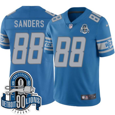 Lions #88 Charlie Sanders 1934-2023 90 Seasons Anniversary Patch Jersey -Blue