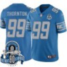 Lions #99 Khyri Thornton 1934-2023 90 Seasons Anniversary Patch Jersey -Blue