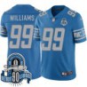 Lions #99 Corey Williams 1934-2023 90 Seasons Anniversary Patch Jersey -Blue