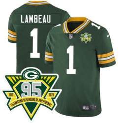 Packers #1 Curly Lambeau 1919-2023 95 Year ANNI Patch Jersey -Green