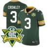 Packers #3 Jim Crowley 1919-2023 95 Year ANNI Patch Jersey -Green