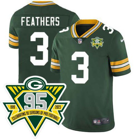 Packers #3 Beattie Feathers 1919-2023 95 Year ANNI Patch Jersey -Green