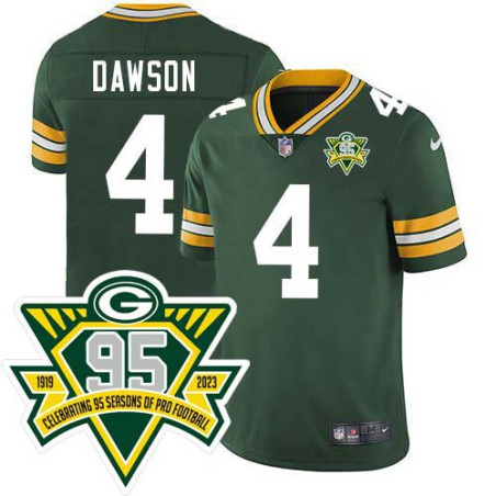 Packers #4 Dale Dawson 1919-2023 95 Year ANNI Patch Jersey -Green