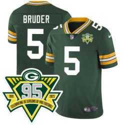 Packers #5 Hank Bruder 1919-2023 95 Year ANNI Patch Jersey -Green