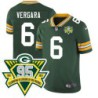 Packers #6 George Vergara 1919-2023 95 Year ANNI Patch Jersey -Green