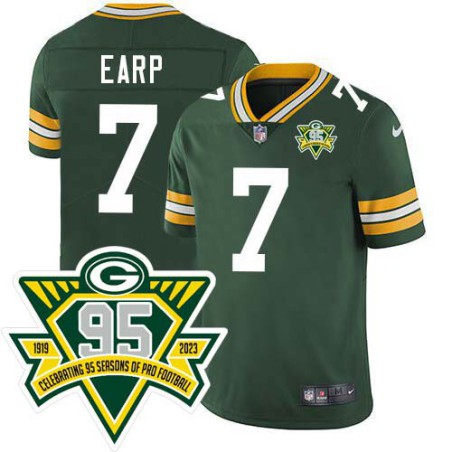 Packers #7 Jug Earp 1919-2023 95 Year ANNI Patch Jersey -Green