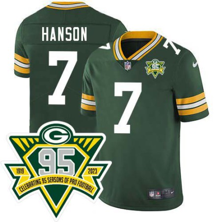 Packers #7 Chris Hanson 1919-2023 95 Year ANNI Patch Jersey -Green