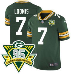 Packers #7 Ace Loomis 1919-2023 95 Year ANNI Patch Jersey -Green