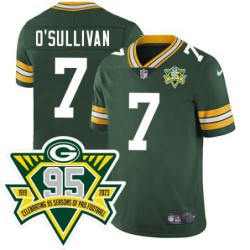 Packers #7 J.T. O'Sullivan 1919-2023 95 Year ANNI Patch Jersey -Green