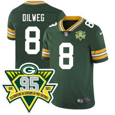 Packers #8 Anthony Dilweg 1919-2023 95 Year ANNI Patch Jersey -Green