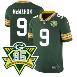 Packers #9 Jim McMahon 1919-2023 95 Year ANNI Patch Jersey -Green