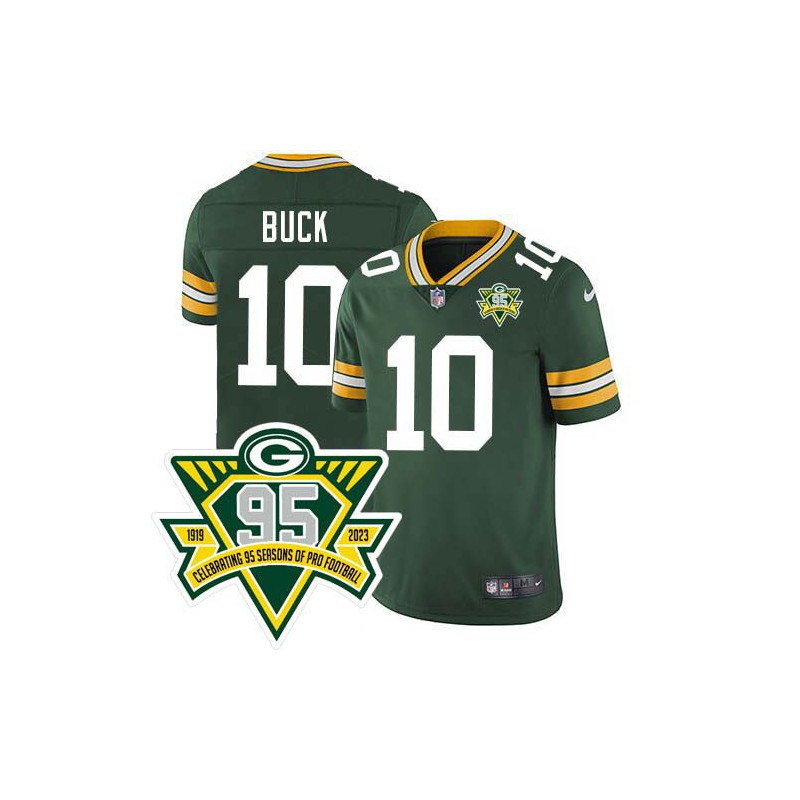 Packers #10 Cub Buck 1919-2023 95 Year ANNI Patch Jersey -Green