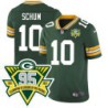 Packers #10 Jake Schum 1919-2023 95 Year ANNI Patch Jersey -Green