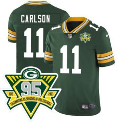 Packers #11 Wes Carlson 1919-2023 95 Year ANNI Patch Jersey -Green