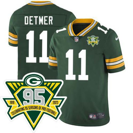 Packers #11 Ty Detmer 1919-2023 95 Year ANNI Patch Jersey -Green