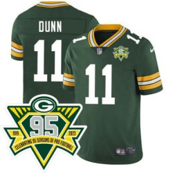 Packers #11 Red Dunn 1919-2023 95 Year ANNI Patch Jersey -Green