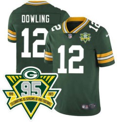 Packers #12 Brian Dowling 1919-2023 95 Year ANNI Patch Jersey -Green