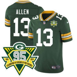 Packers #13 Jake Allen 1919-2023 95 Year ANNI Patch Jersey -Green