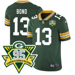 Packers #13 Steve Bono 1919-2023 95 Year ANNI Patch Jersey -Green