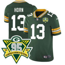 Packers #13 Don Horn 1919-2023 95 Year ANNI Patch Jersey -Green