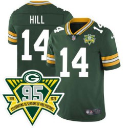 Packers #14 Don Hill 1919-2023 95 Year ANNI Patch Jersey -Green