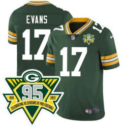 Packers #17 Lon Evans 1919-2023 95 Year ANNI Patch Jersey -Green