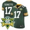 Packers #17 Carl Schuette 1919-2023 95 Year ANNI Patch Jersey -Green